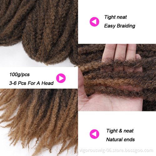 Vigorous Jumbo Crochet Braids Hair Ombre Afro Kinki Soft Synthetic Marley Braiding Hair Crochet Hair Extensions Bulk